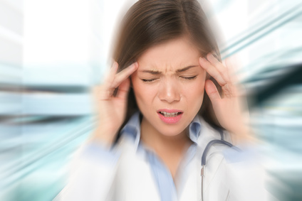 Migraine and headache people - Doctor stressed